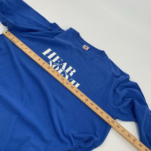 Vintage 1993 Hear No Evil Long Sleeve Horror Movie Promo T-Shirt XL Adult Blue - Picture 7 of 8
